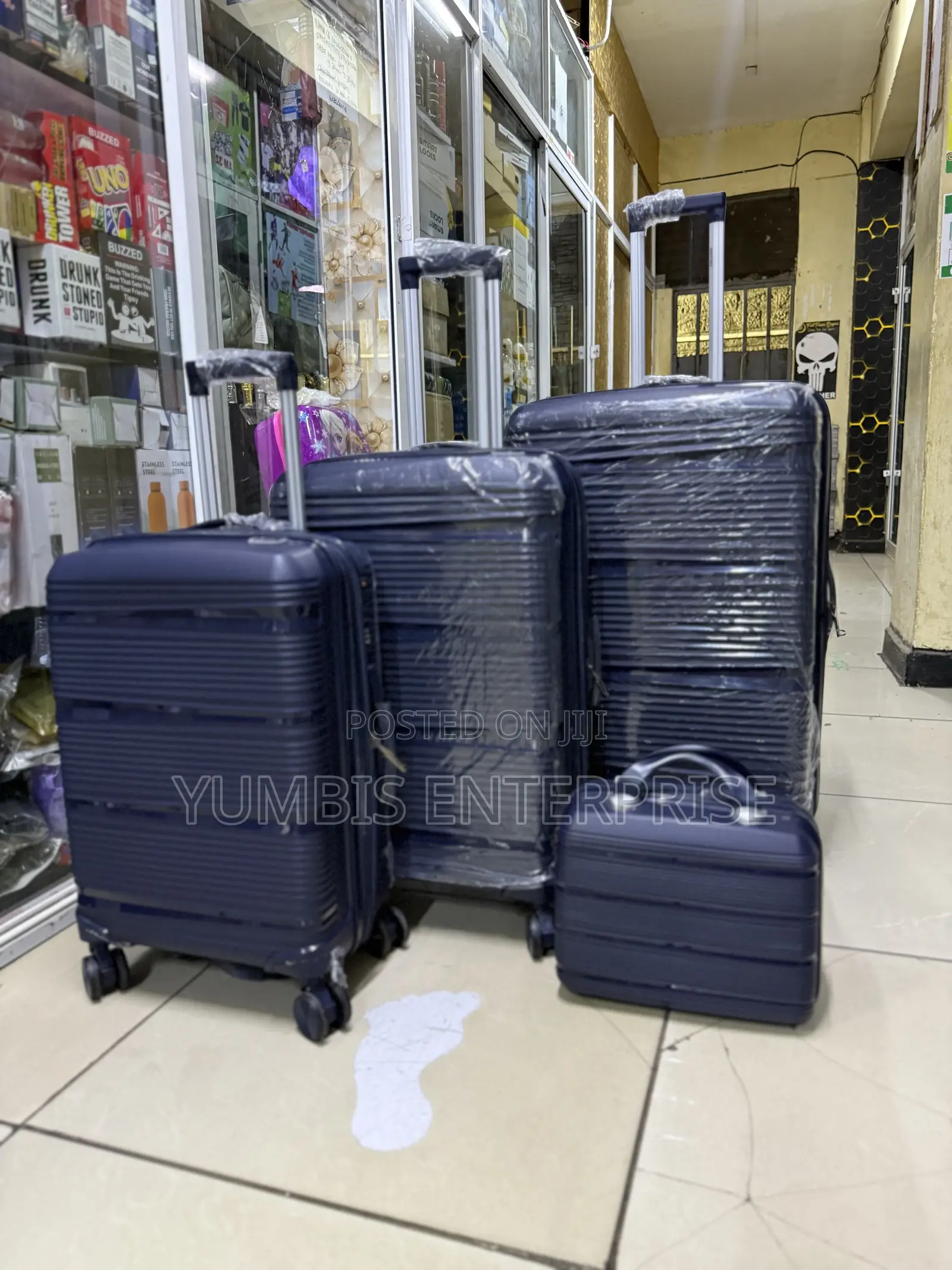 Navy Blue Rubber Suitcase Set 4 in 1 Set No 3/28