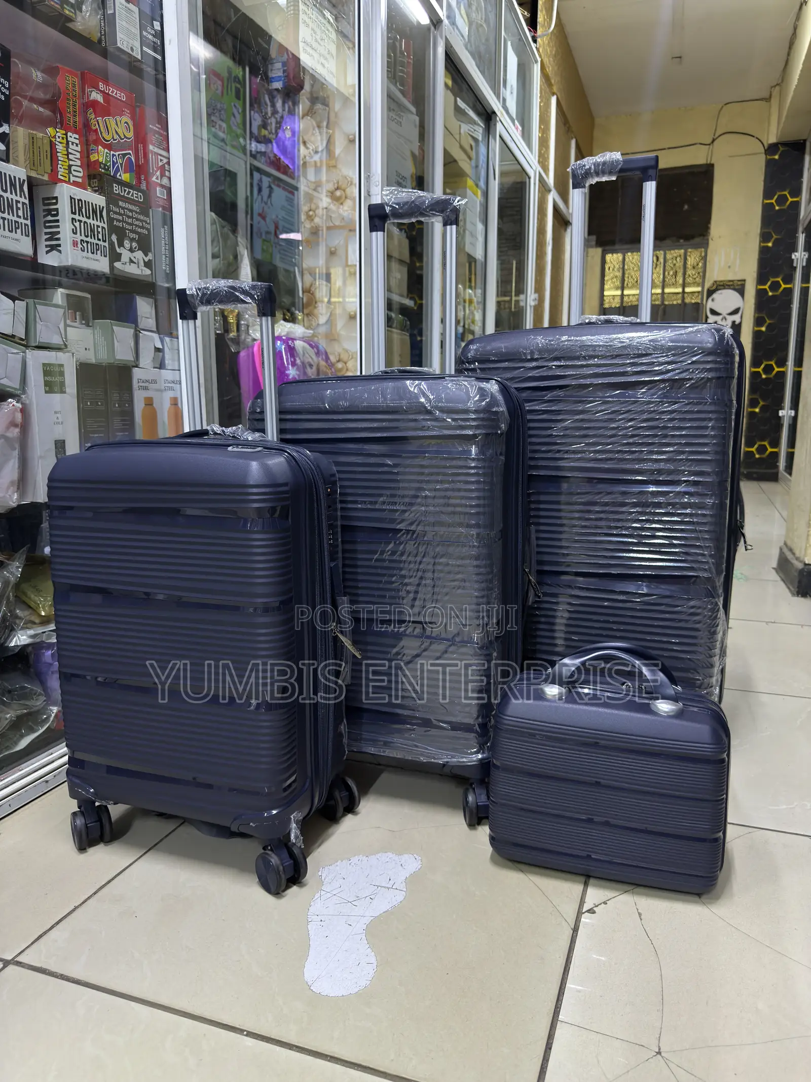 Navy Blue Rubber Suitcase Set 4 in 1 Set No 3/28