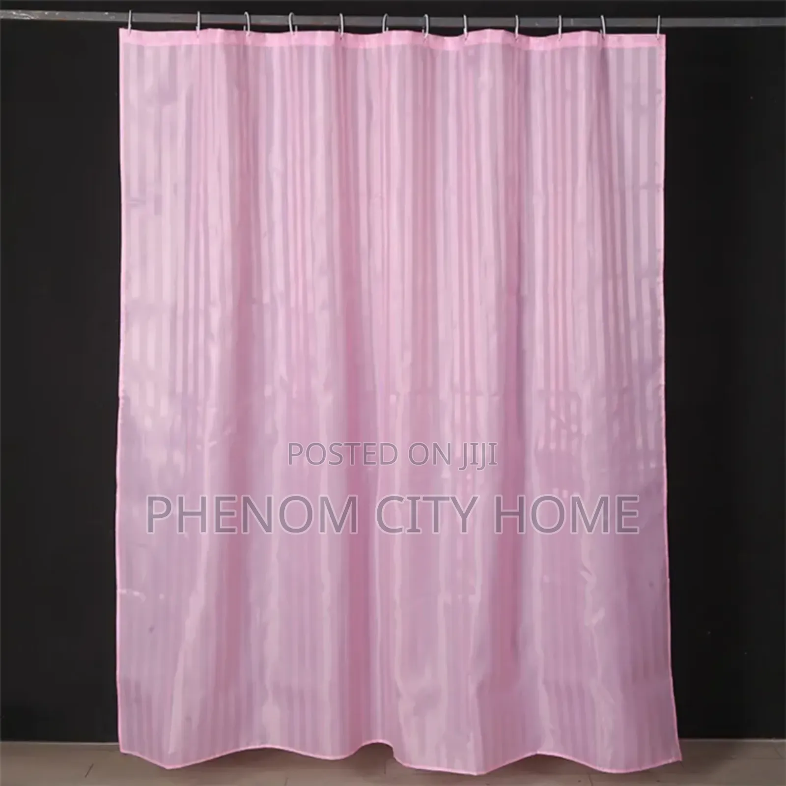Pink Polyester Shower Curtains With Hooks
