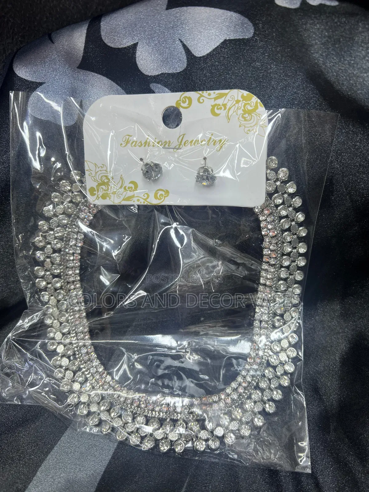 Silver Big Necklace Available With Earrings
