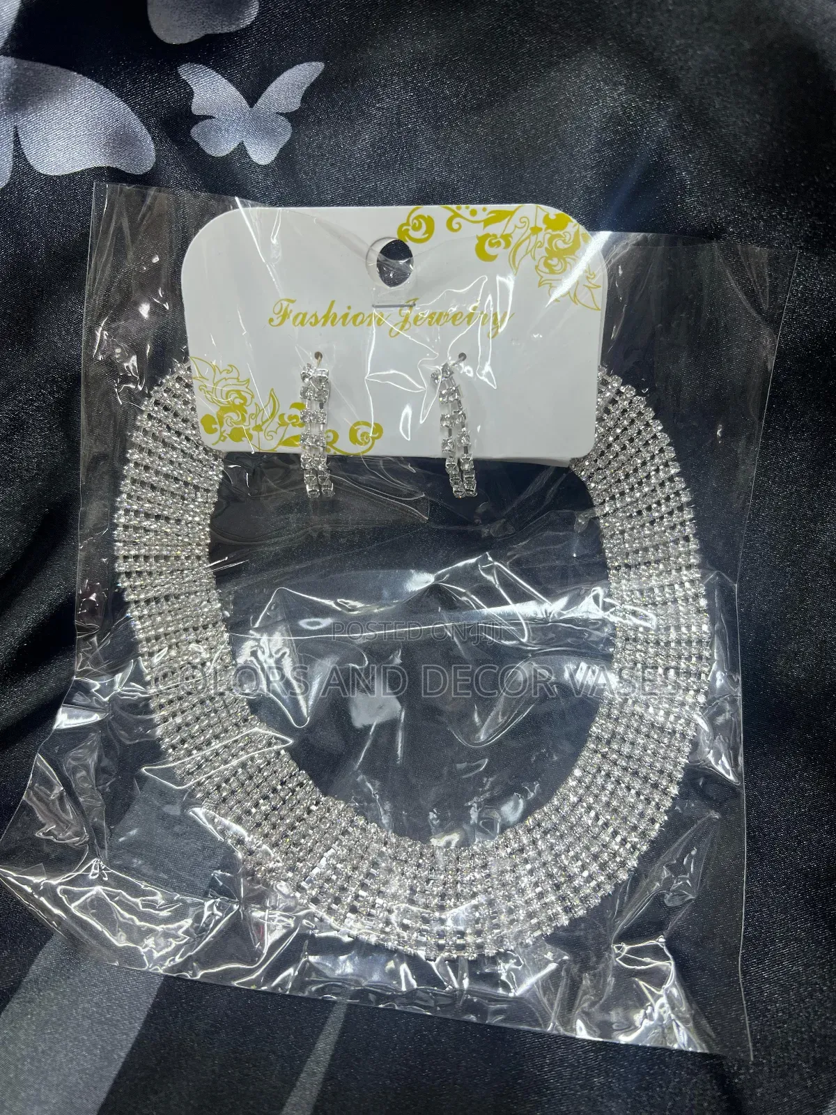 Silver Big Necklace Available With Earrings