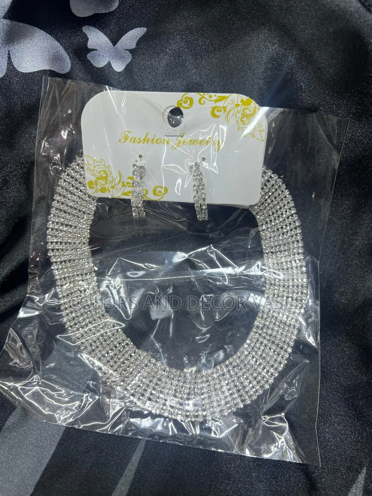 Silver Big Necklace Available With Earrings