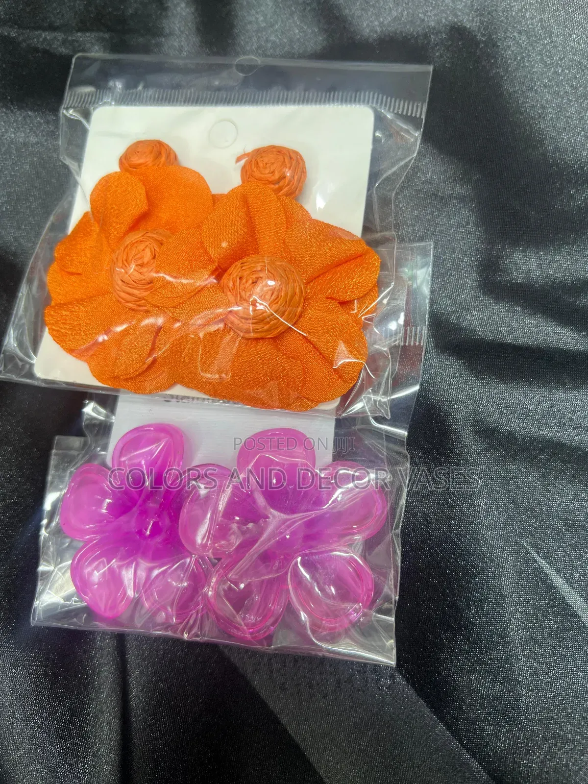 Orange and Pink Floral Earrings