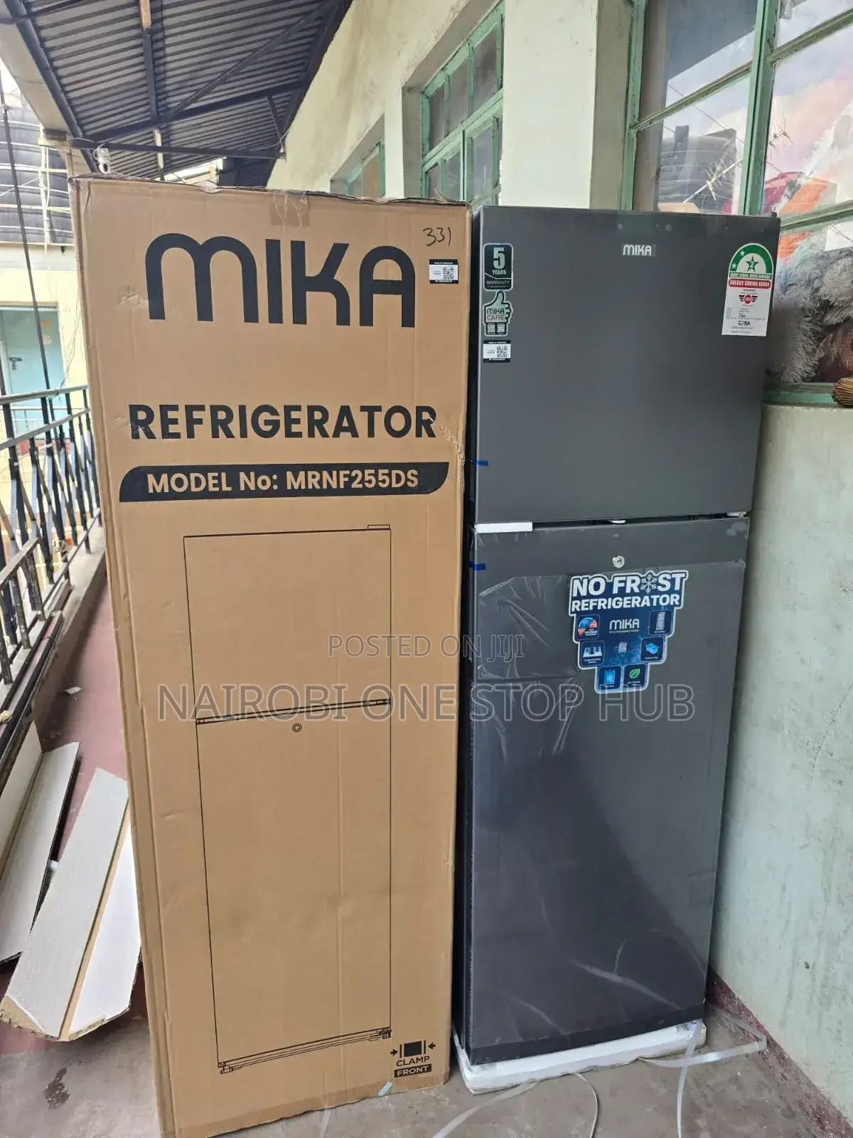 Mika Fridge, 255l, 2 Door Top Mount Freezer Line Silver Dark
