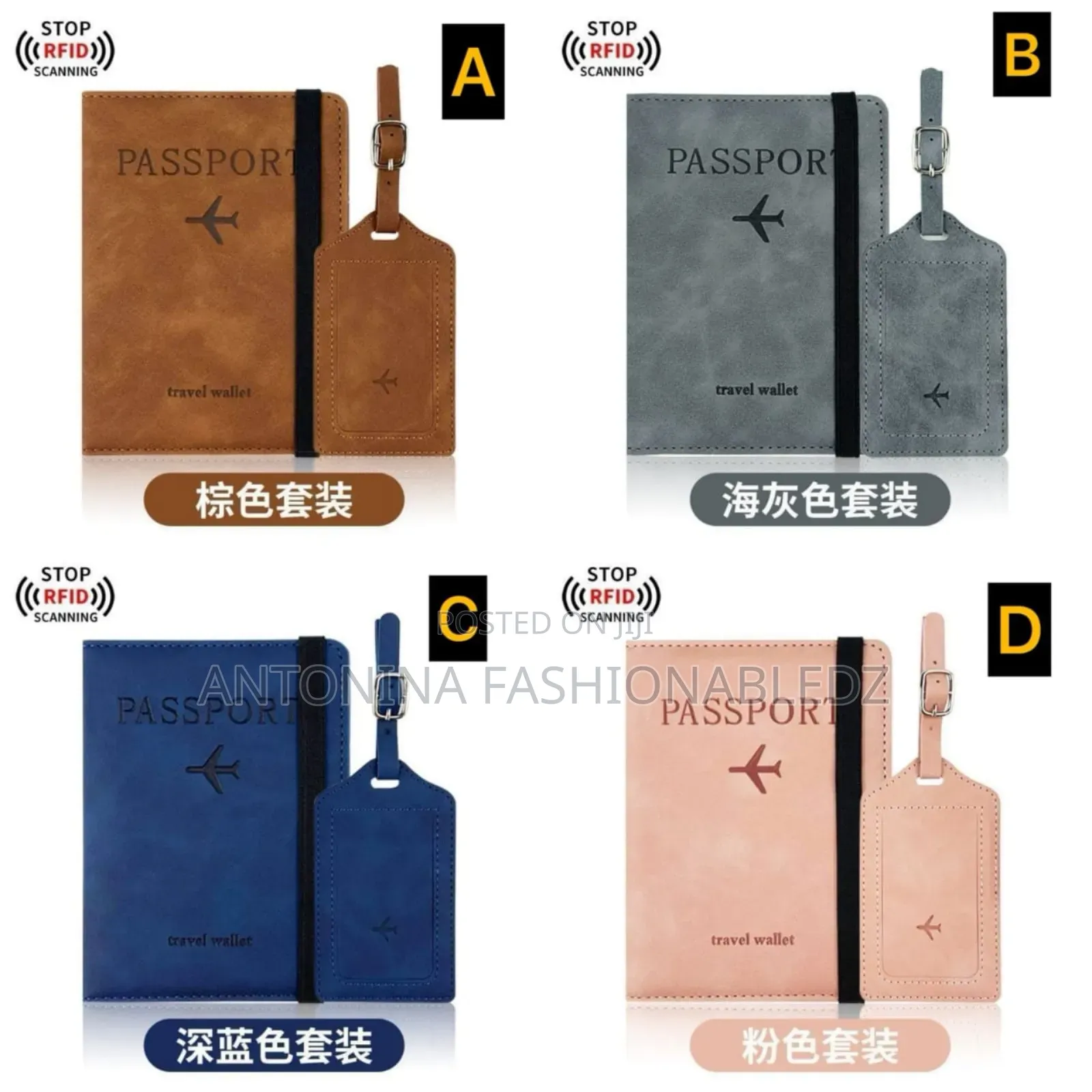 Passport Holder, Passport Cover With Rfid Blocker Plus Suitcase Tag