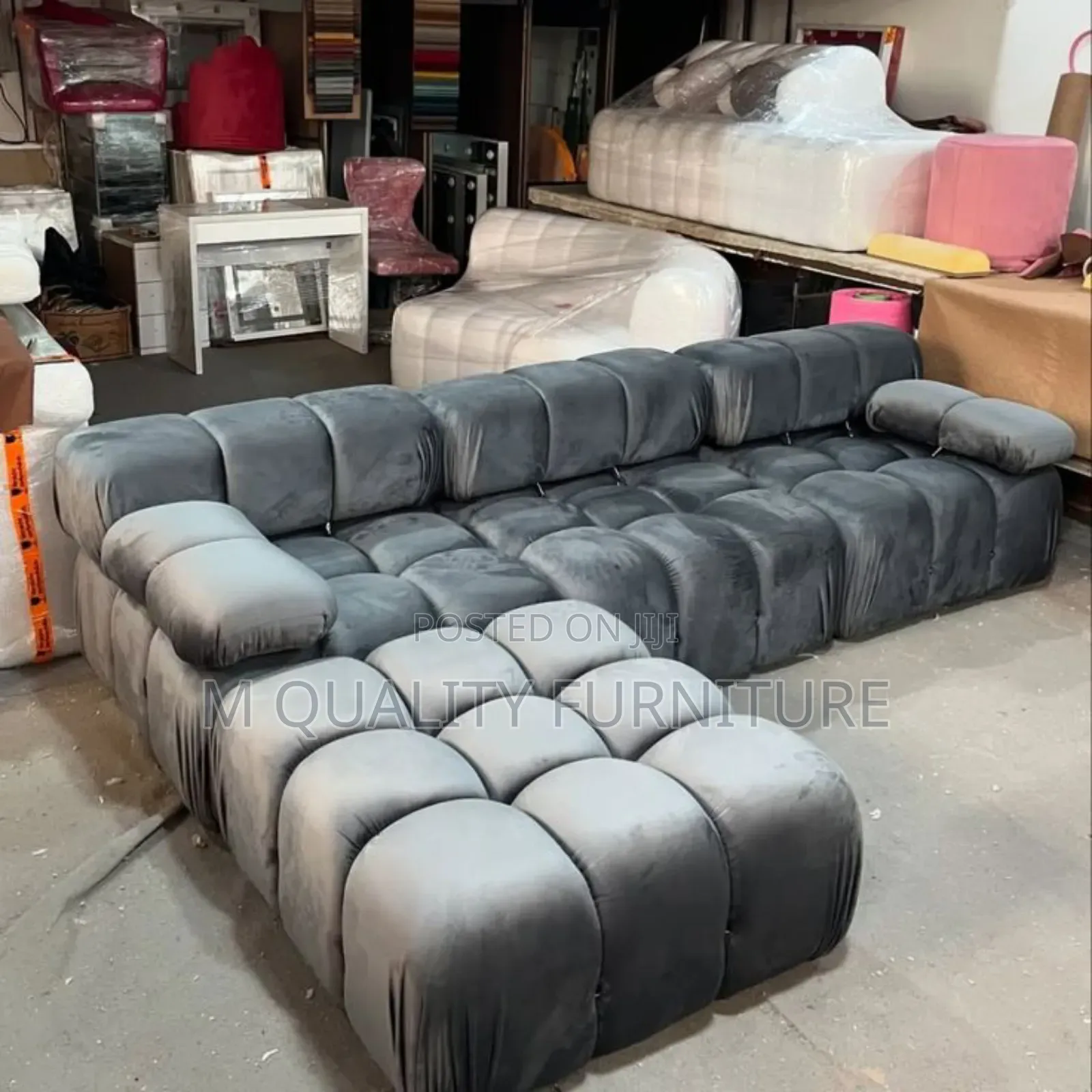 Black 6 Seater Bubble Design Sofas