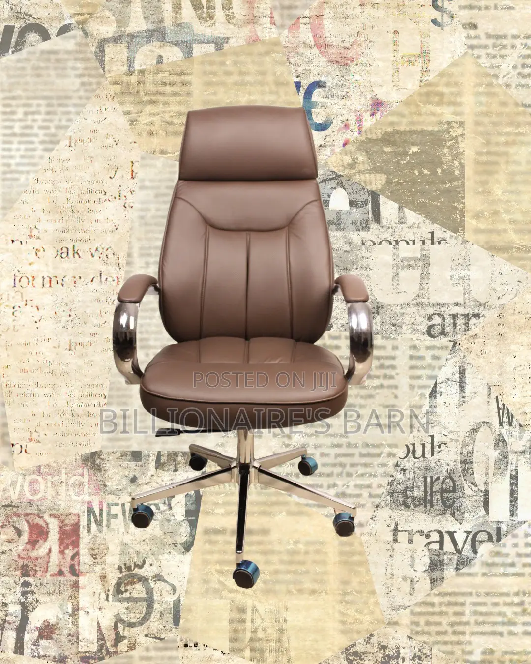 Brown Executive Leather Office Chair (Ergonomic) — Limited Stock