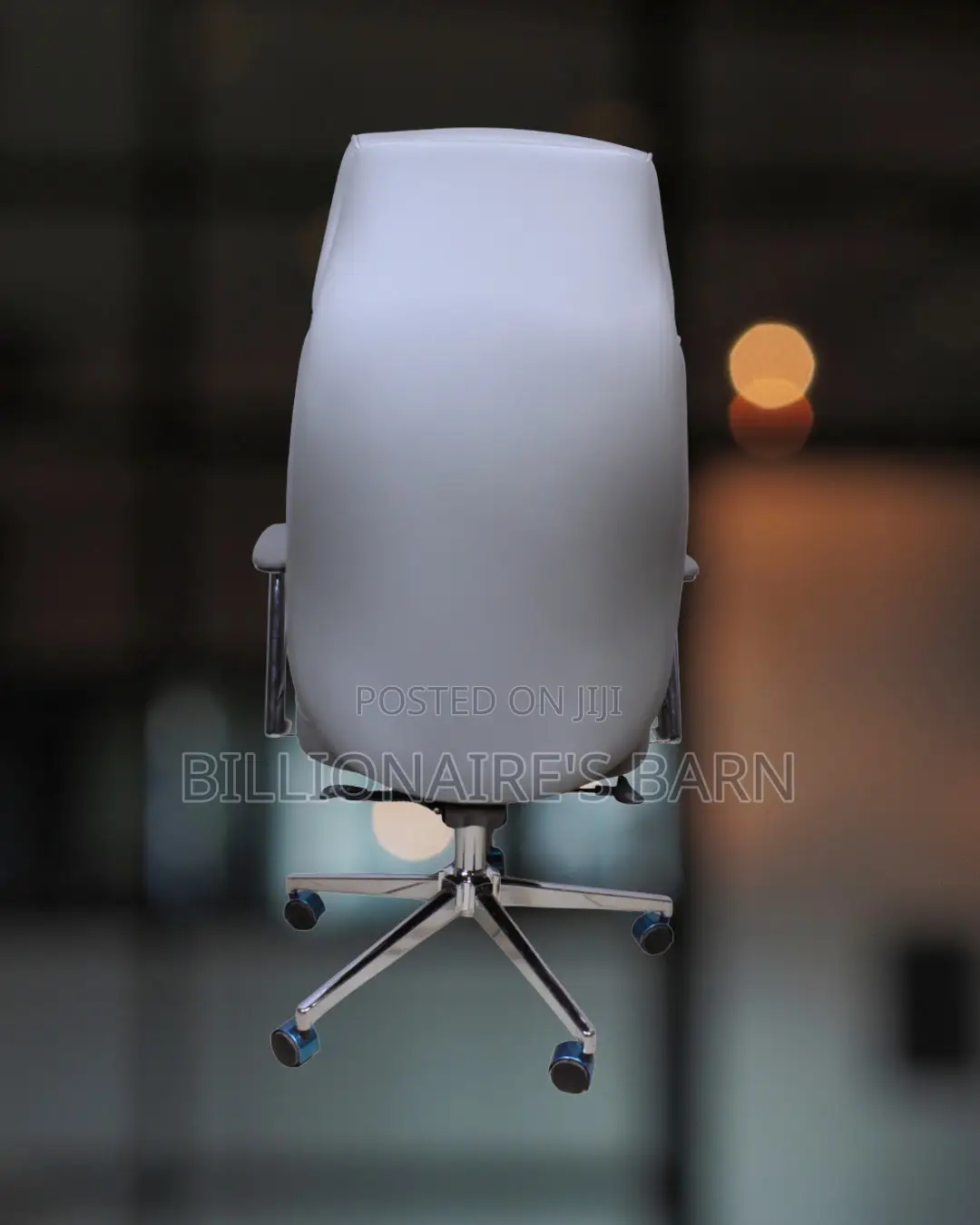 Quiet-Roll Grey Executive Leather Office Chair | Swivel Base