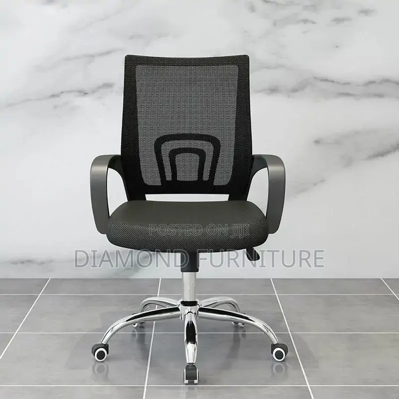 Office Furniture; Modern Secretarial Mesh Task Chair- (Lumbar Support)
