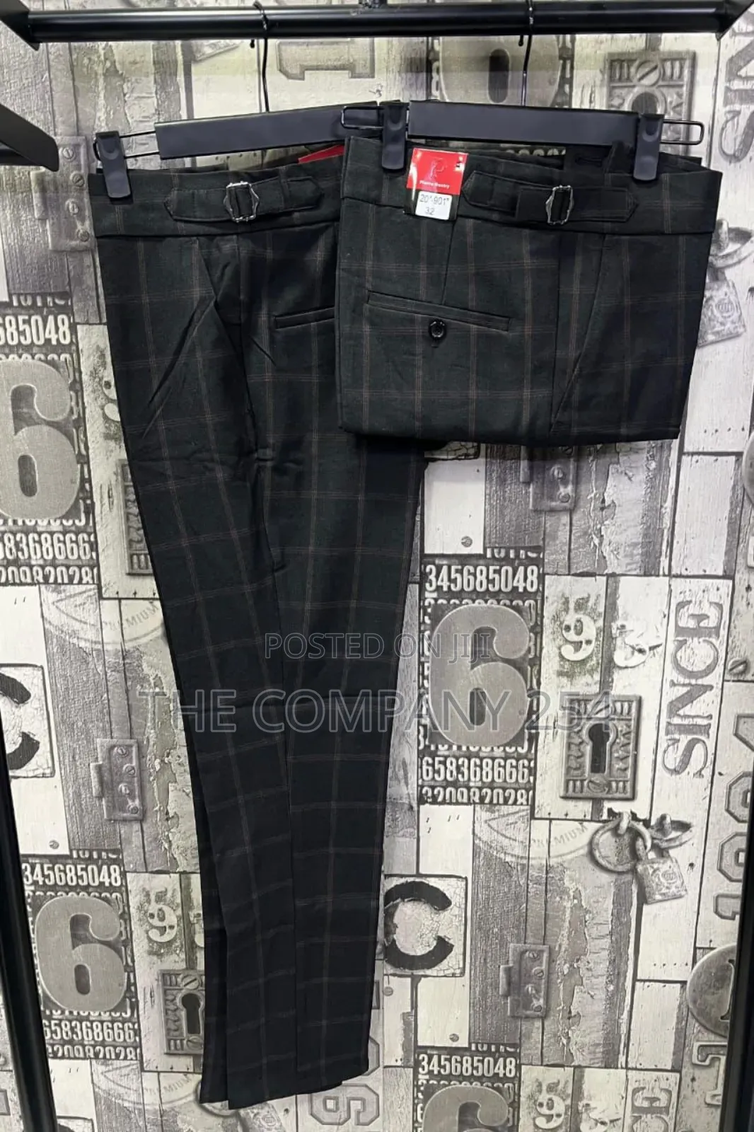 Quality Casual Checked Design Men Chino Adjustible Trousers