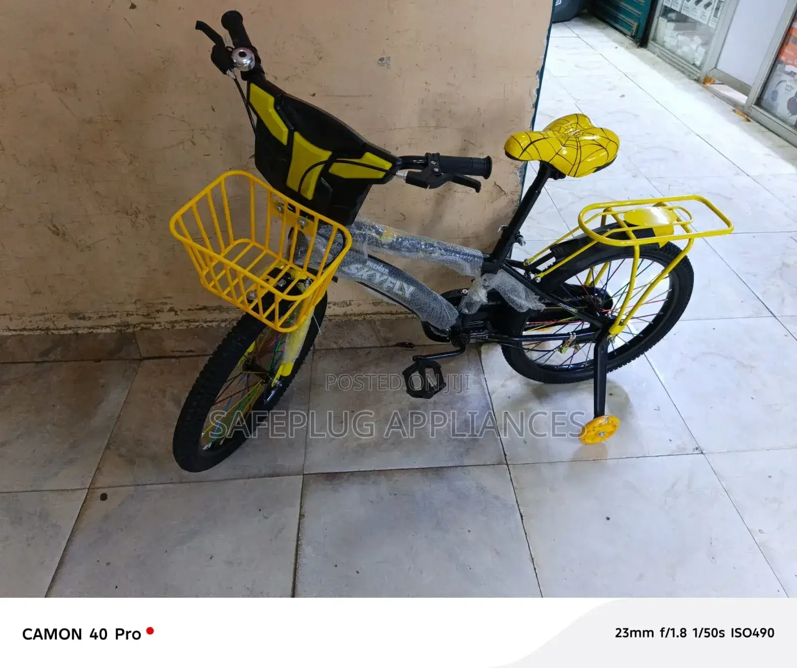 Kids Bicycle With Basket Training Wheels – Durable