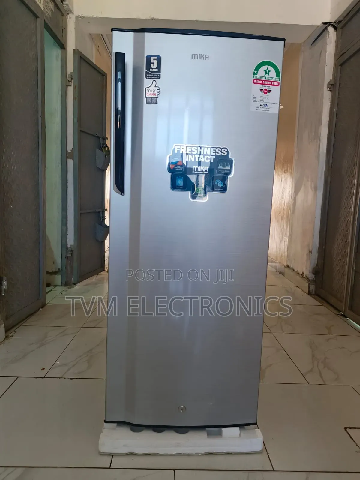 Mika Fridge, Single Door Defrost, 150l, Line Silver Dark