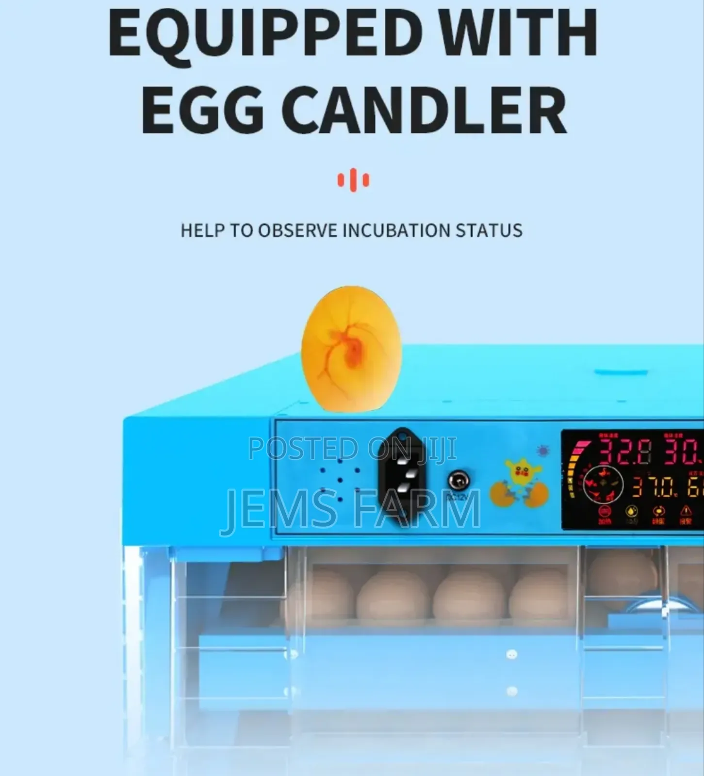 Fully Automatic 320 Eggs Ac/Dc Incubator