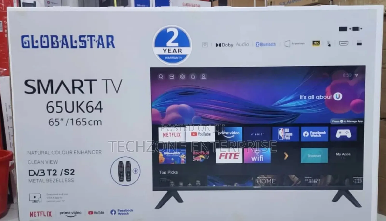 Globalstar 65" Smart Android Frameless Tv