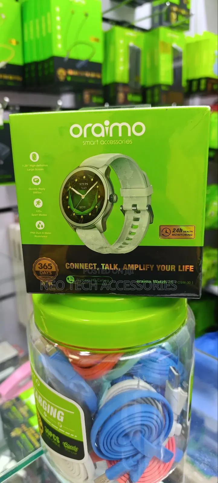 Oraimo Watch 2r Colorful 1.39" TFT Ip68 Smart Watch(Olive Colour