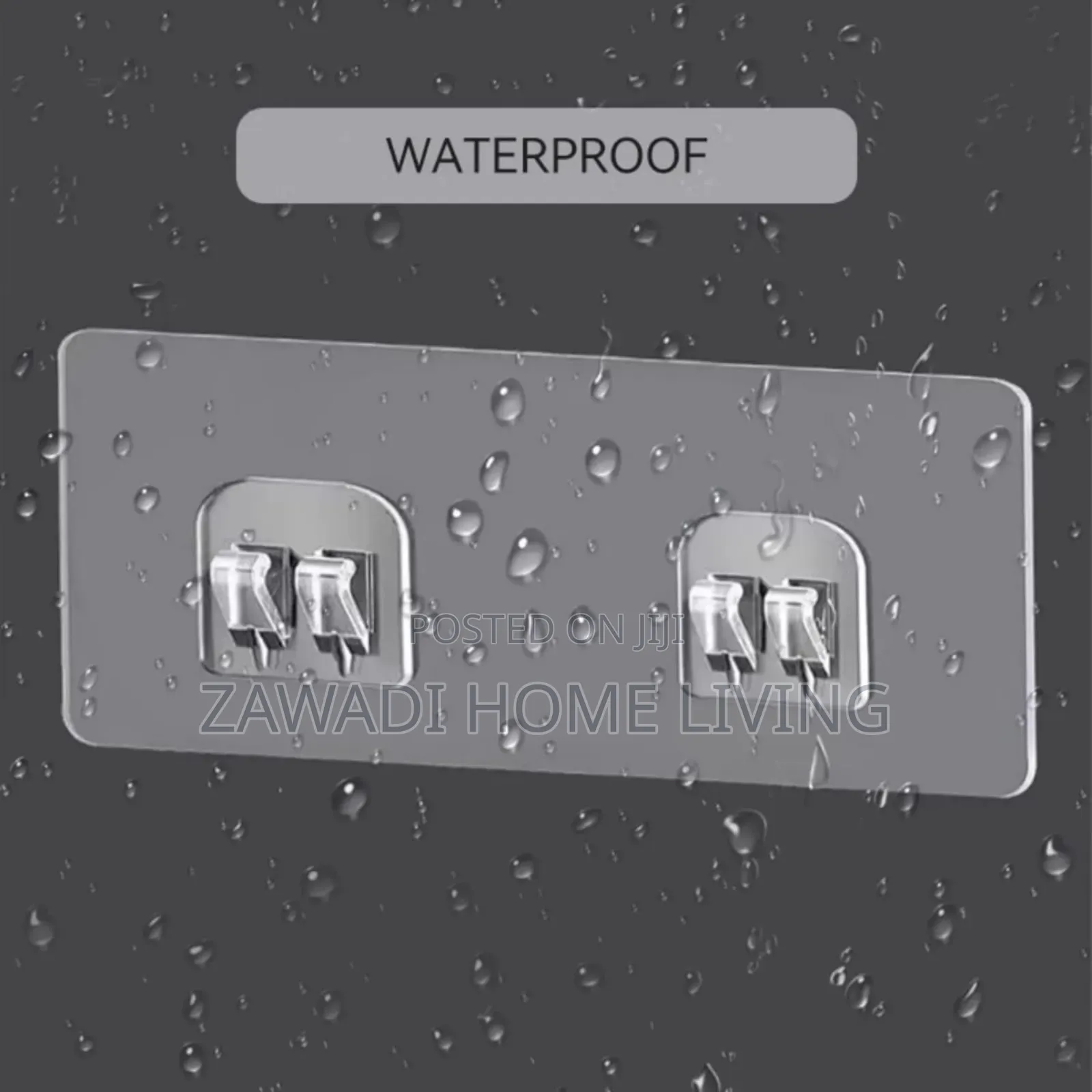 5 Pcs Clear Strong Adhesive Waterproof Wall Hooks/Shelf Stickers