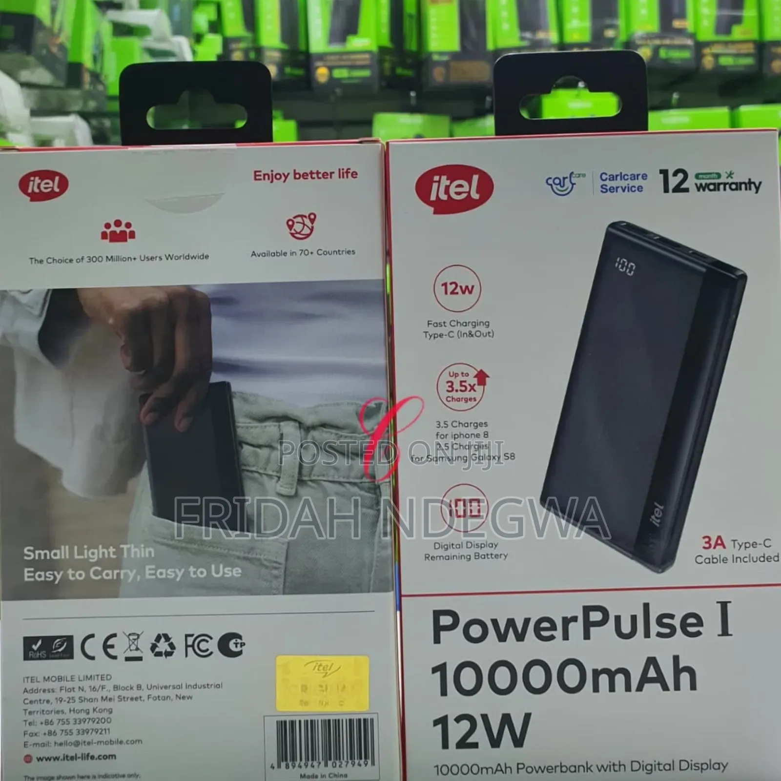 Itel Power Pulse 1 A1121 *12w 10000mah* Power Bank