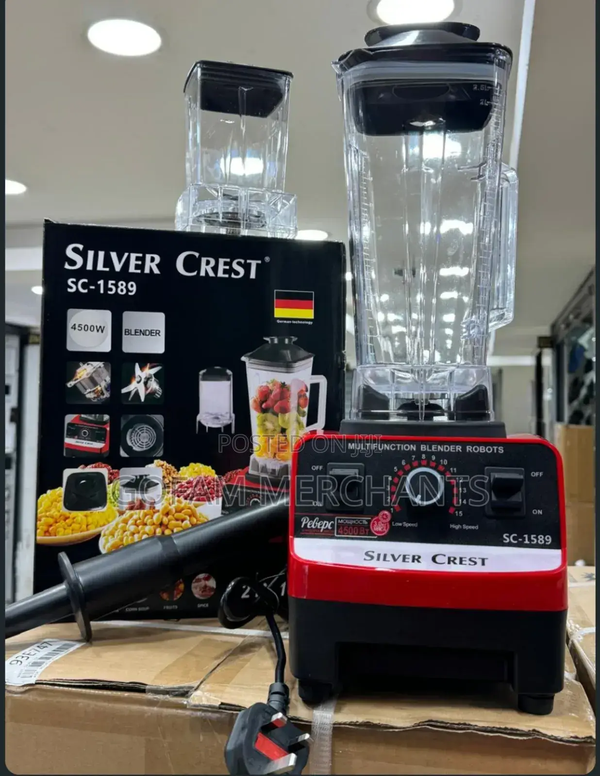 4500w Blender 2 In1 Commercial 
Silver Crest 
3 Pin