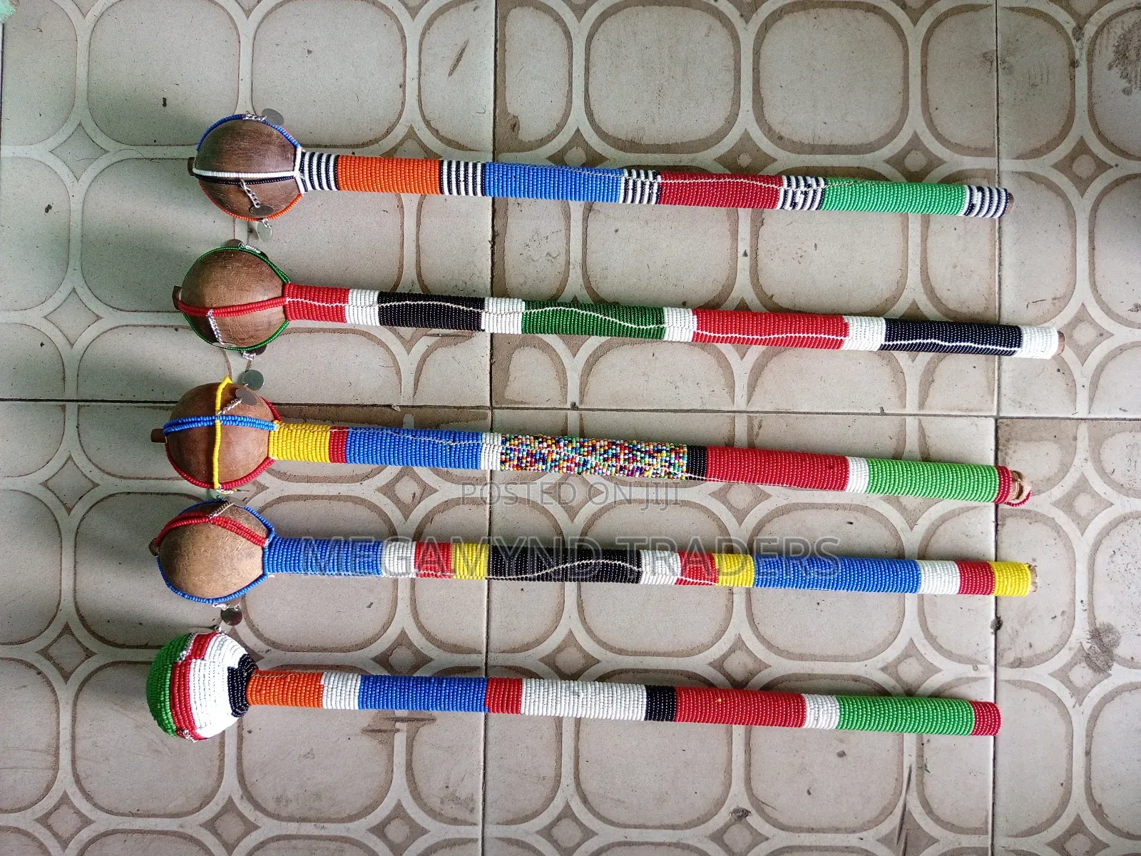 Beaded Maasai Rungu / Traditional Wooden Rungu