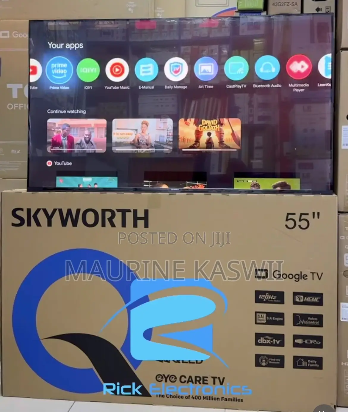 Skyworth 55” Qled Google Uhd Smart Tv-2025(Frameless