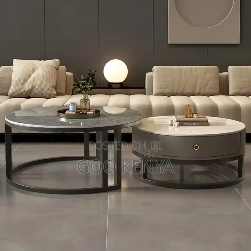 Coffee Table Set; Modern Glass Top Coffee Table Set and Storage Drawer