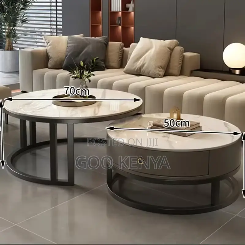 Coffee Table Set; Modern Glass Top Coffee Table Set and Storage Drawer