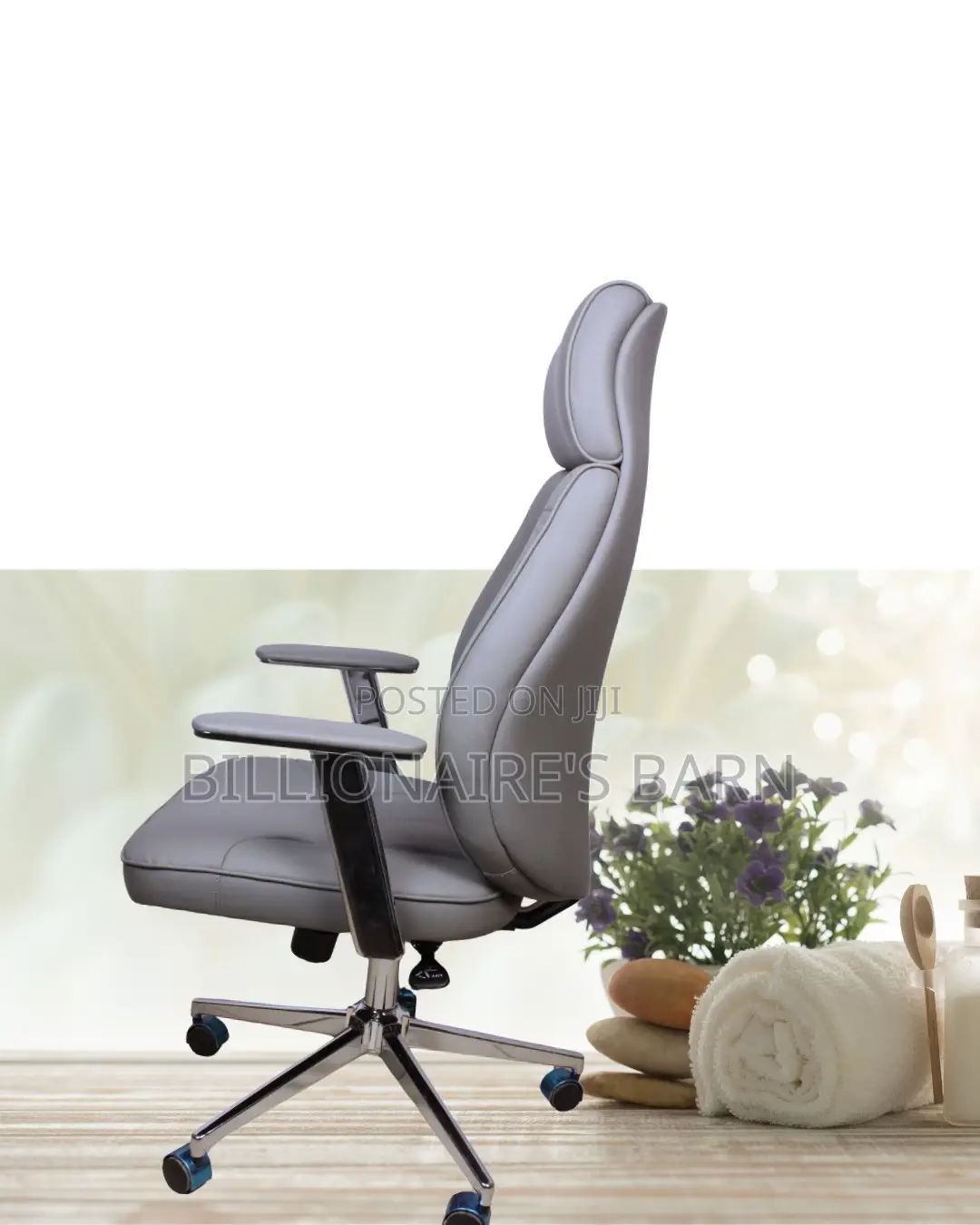 Grey Executive Leather Office Chair (Best-Seller) — Restocked!