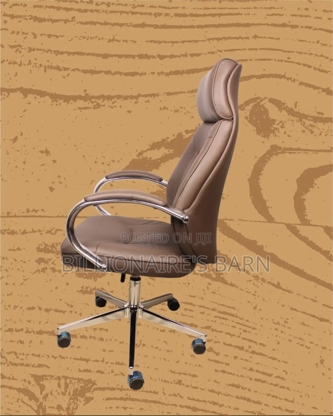 Stylish Brown Executive Leather Office Chair — Great for Study or Work