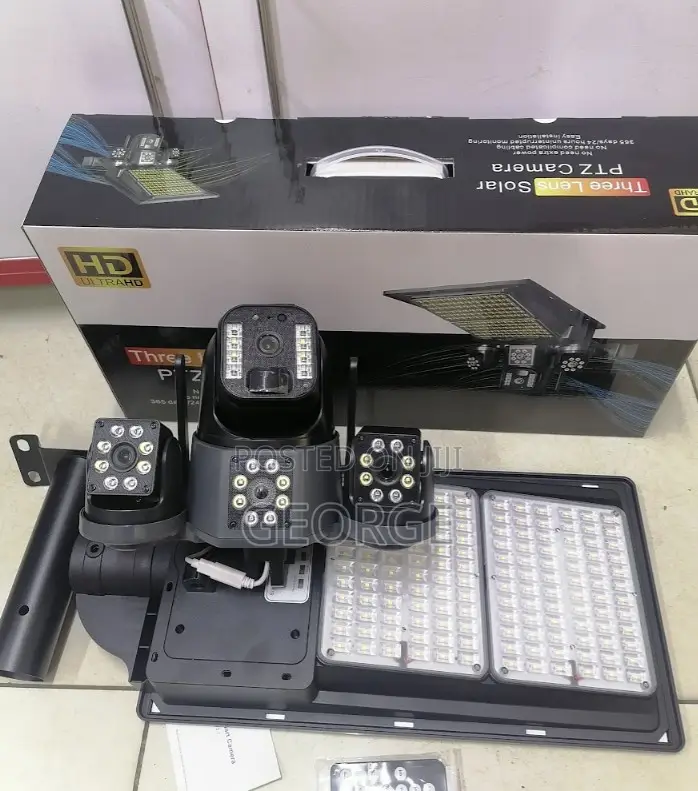 New V380 Solar 4g Streetlight Tripple Camera