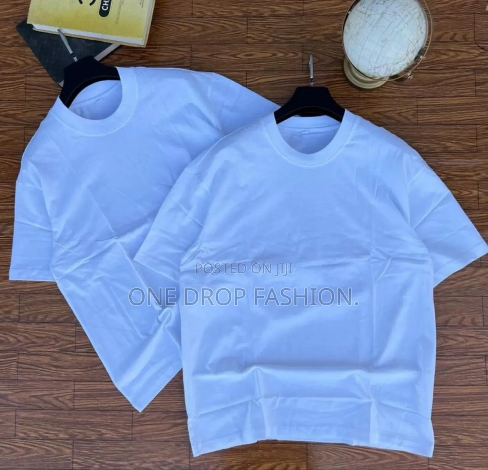 White/Black -Cotton Plain Tees