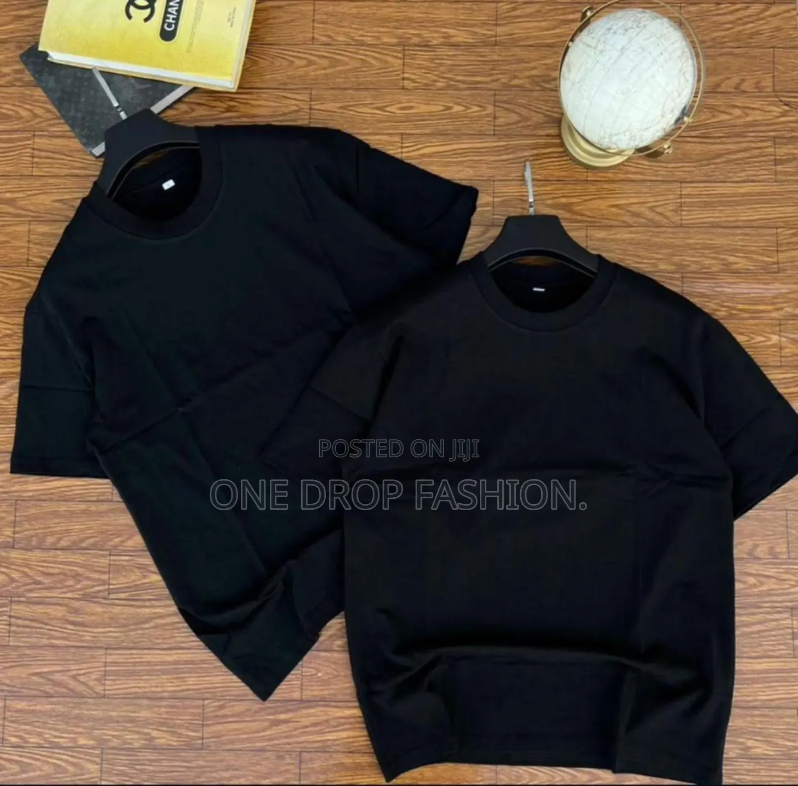 White/Black -Cotton Plain Tees