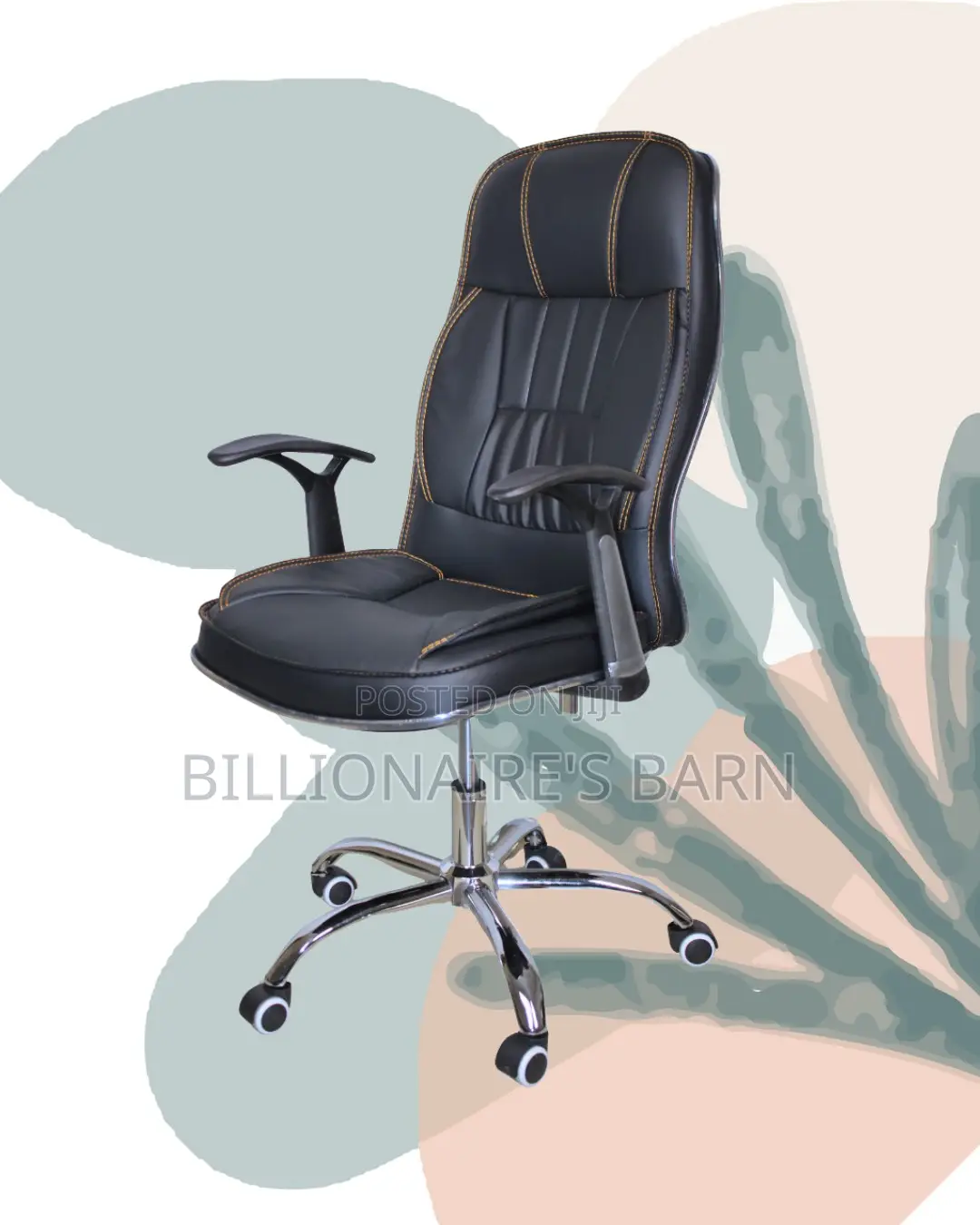 Executive Leather Office Chair | Heavy-Duty Adjustable Height