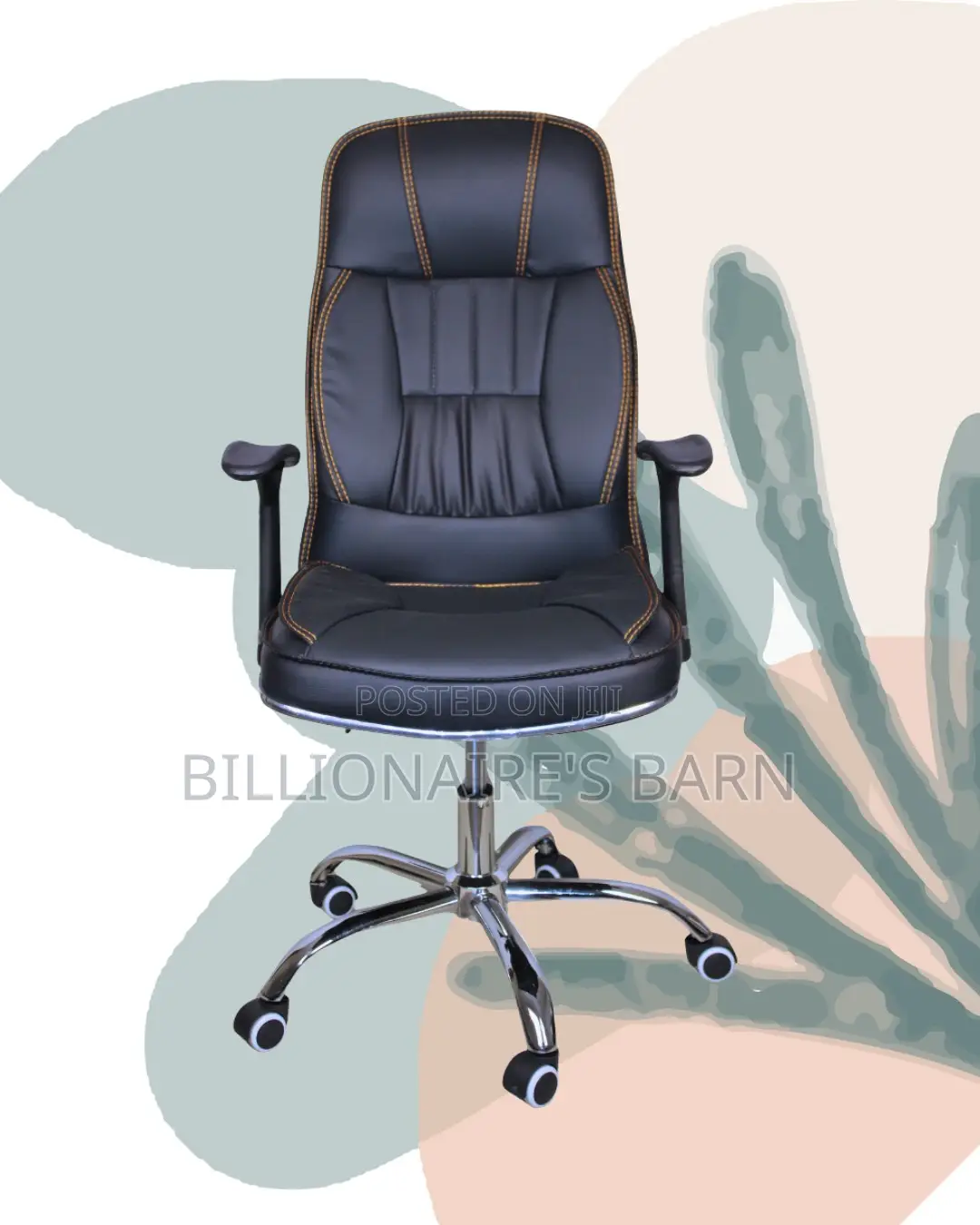 Executive Leather Office Chair | Heavy-Duty Adjustable Height