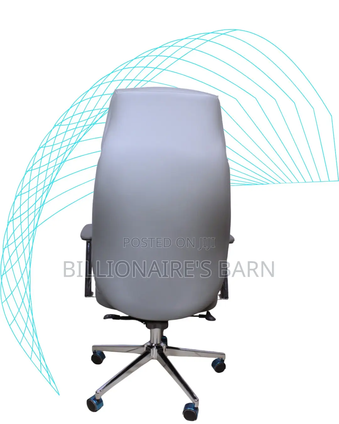 Grey Executive Leather Office Chair | Plush Headrest Support