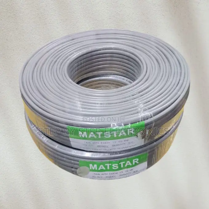 Indoor Lighting 1.5mm2 Twin and Earth Electrical Cable – 90m Grey PVC