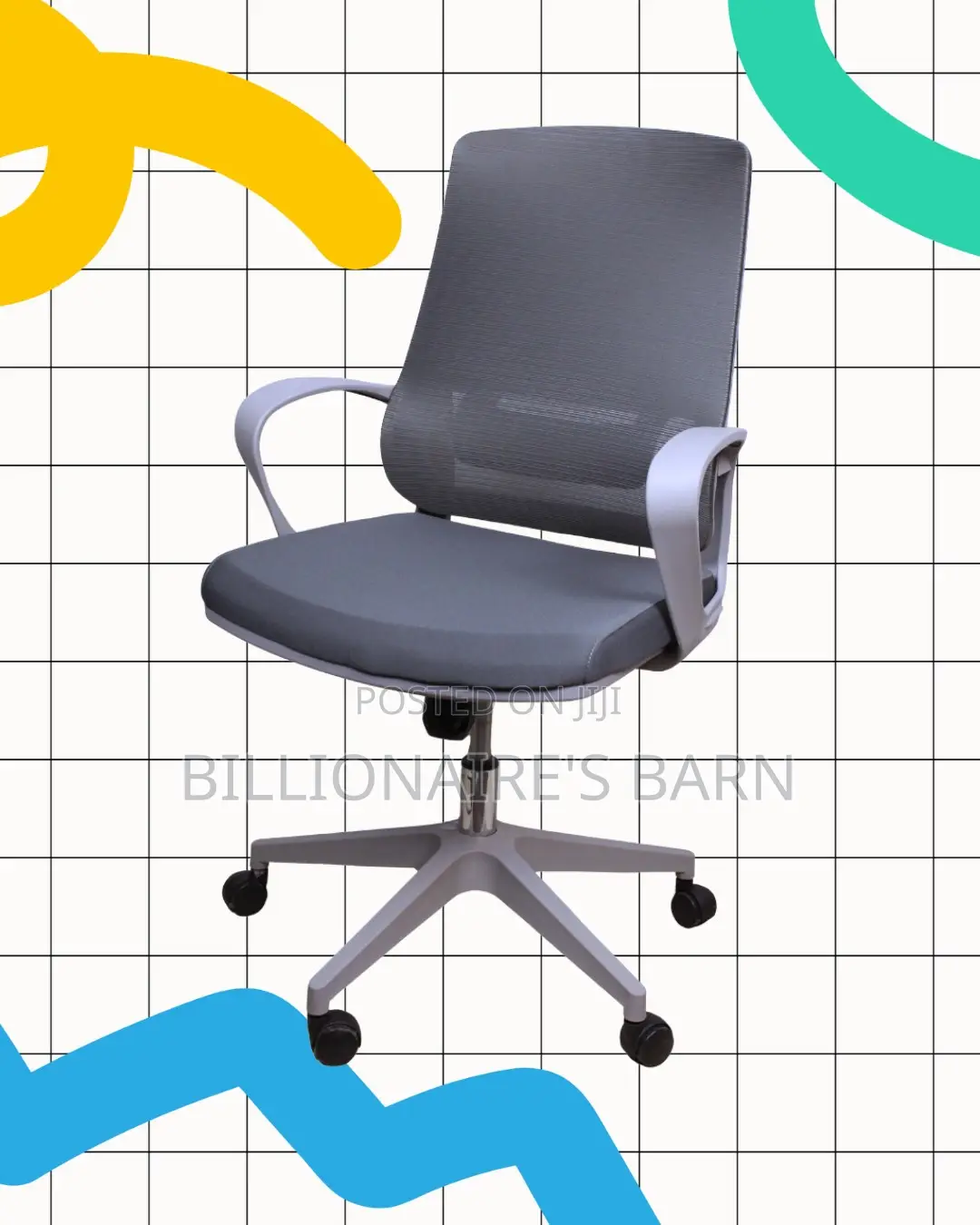 Grey Ergonomic Mesh Office Chair (Comfy) — Only a Few Left