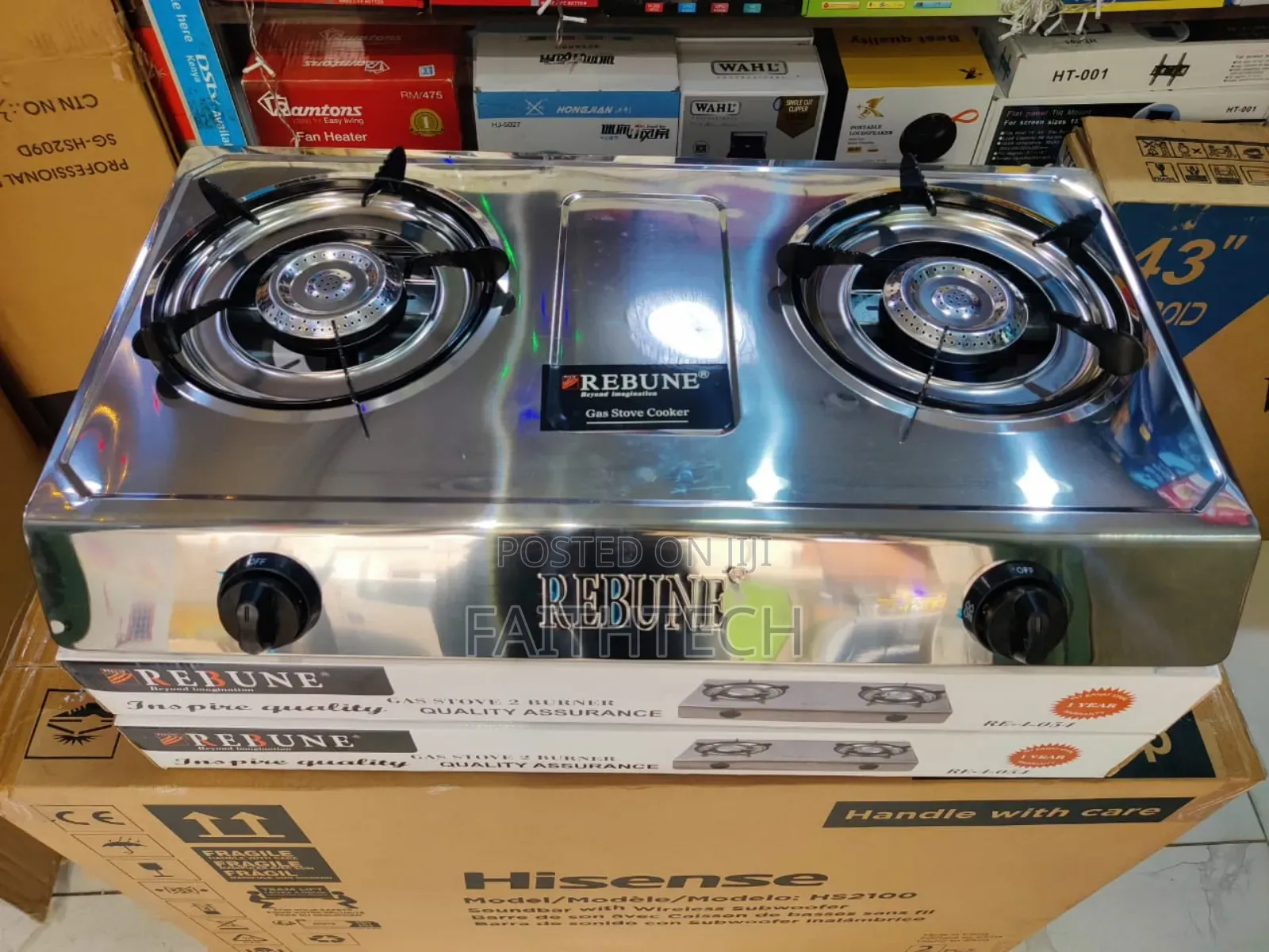 *Rebune 2 Burner Stainless Steel