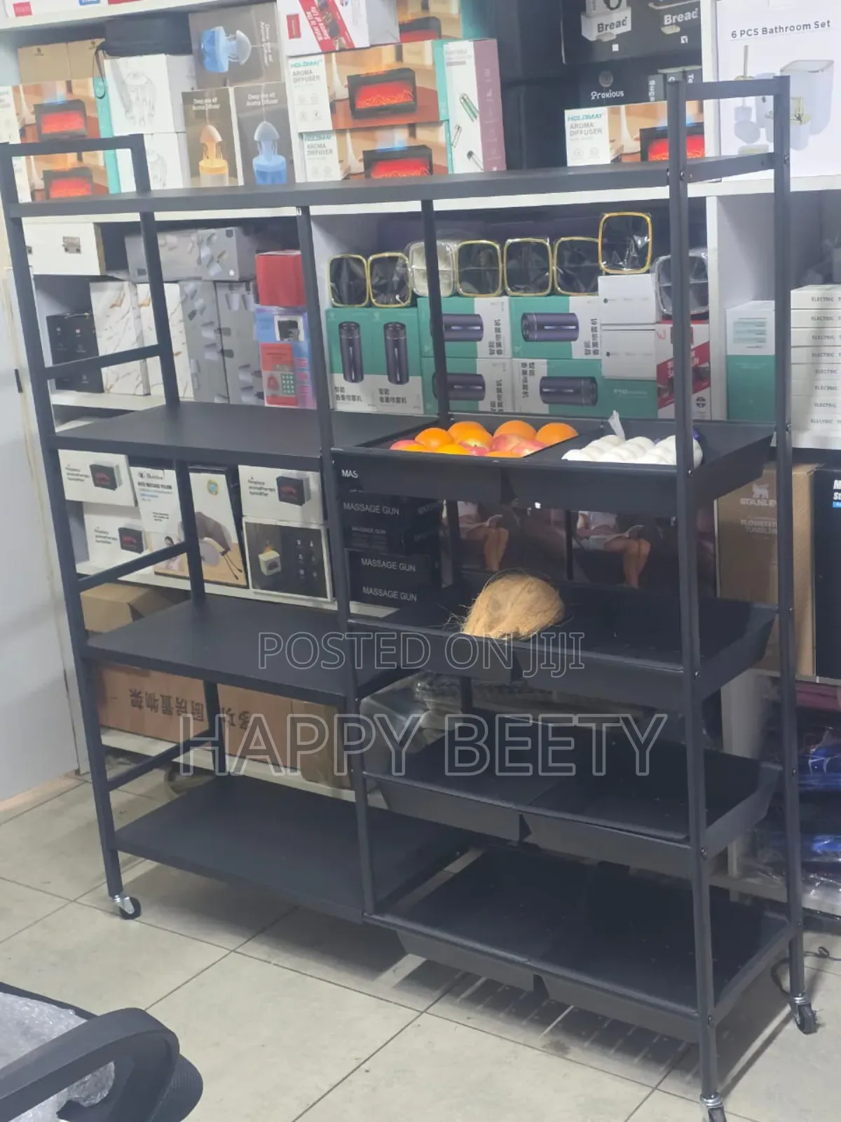*Multifunctional Strong Metallic Kitchen Rack With Movable Wheels