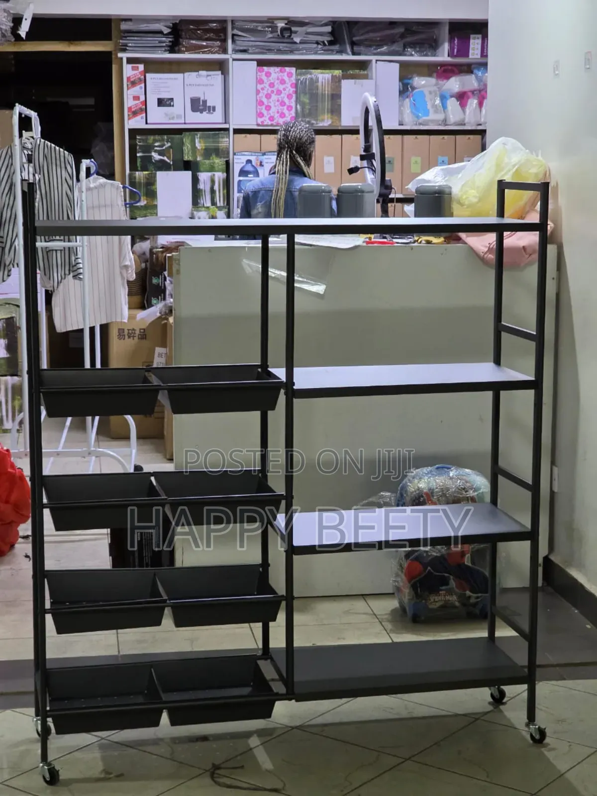 *Multifunctional Strong Metallic Kitchen Rack With Movable Wheels