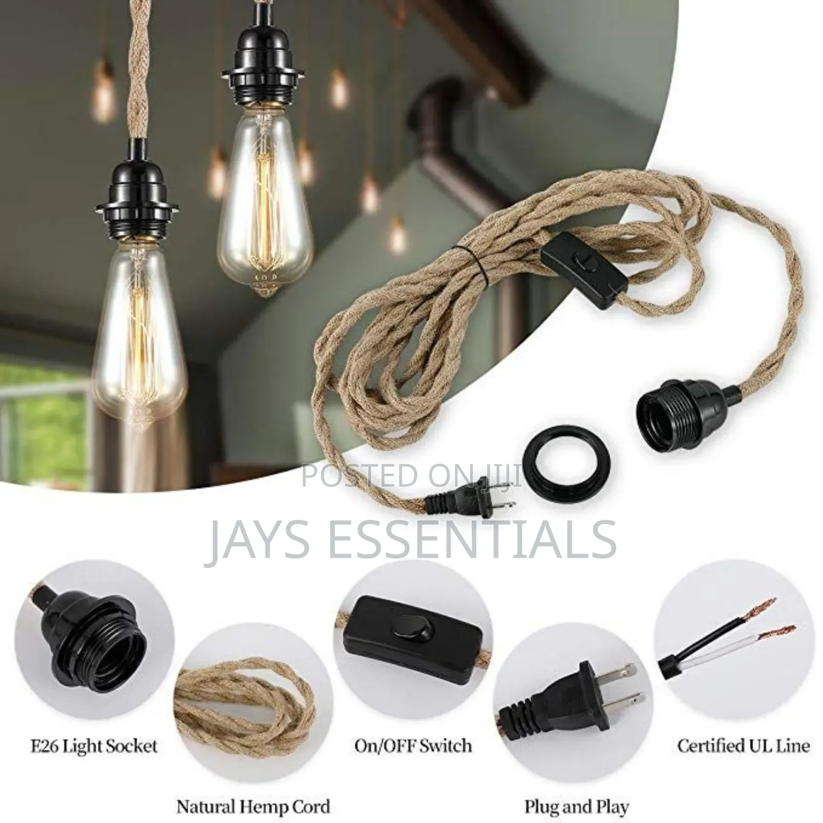 10 Metres Sisal Rope Festoon Lights