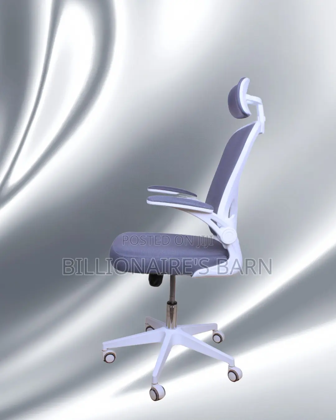 Stylish White Ergonomic Office Chair | High-Density Foam Seat