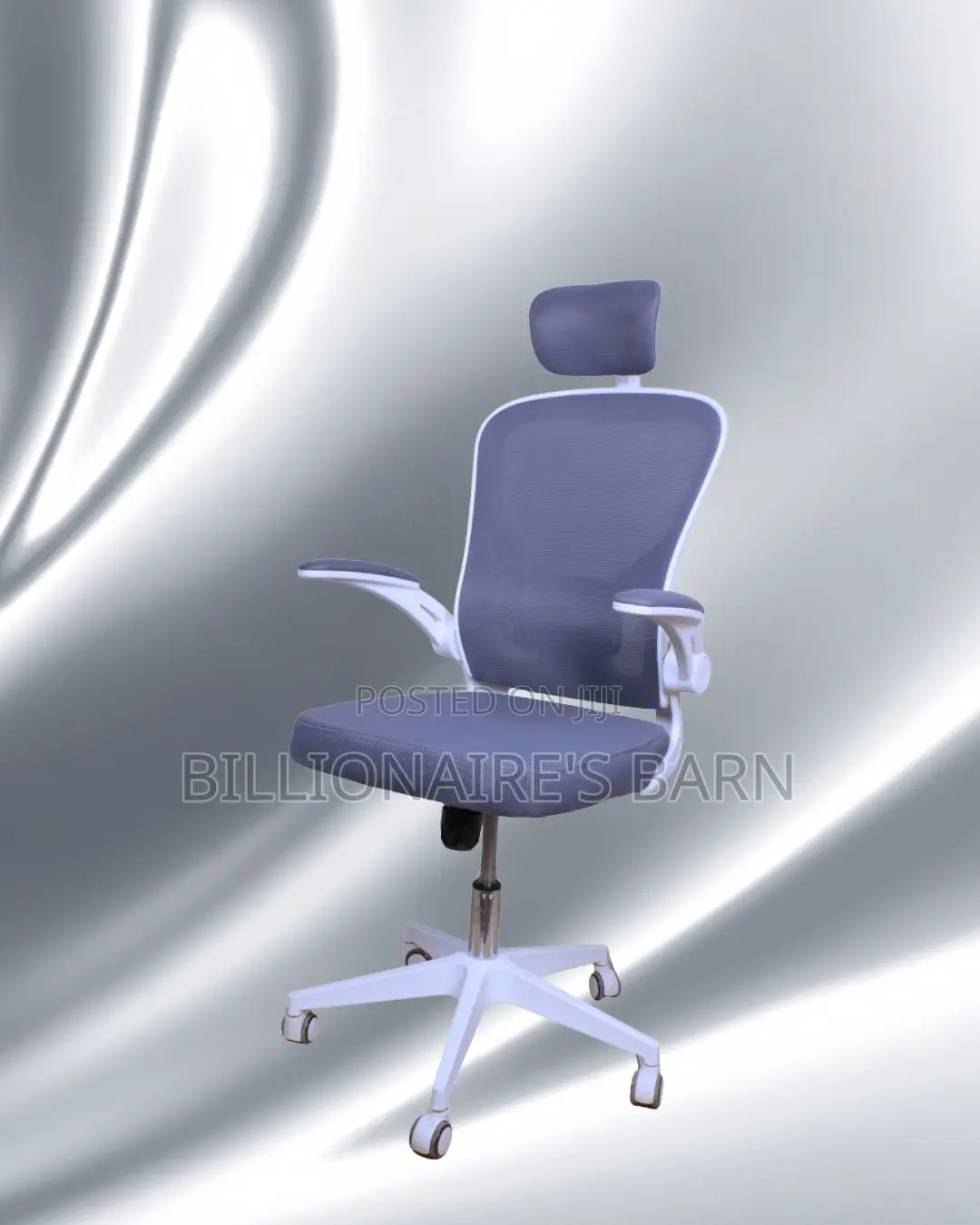 Stylish White Ergonomic Office Chair | High-Density Foam Seat