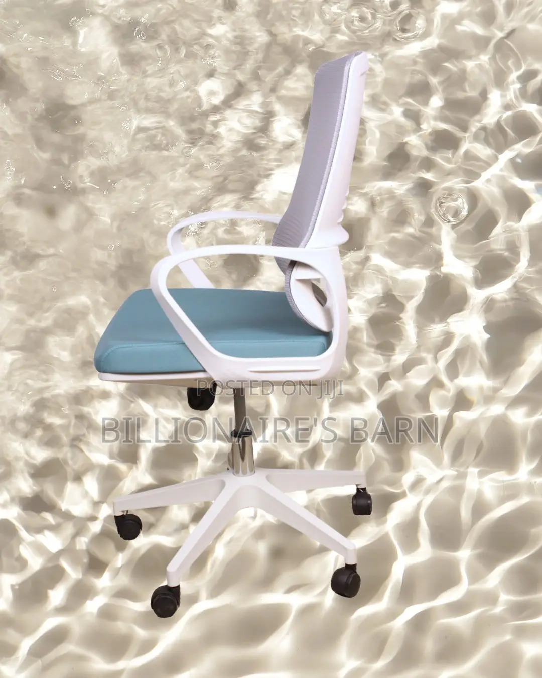 Plush White Ergonomic Mesh Office Chair — Great for Study or Work