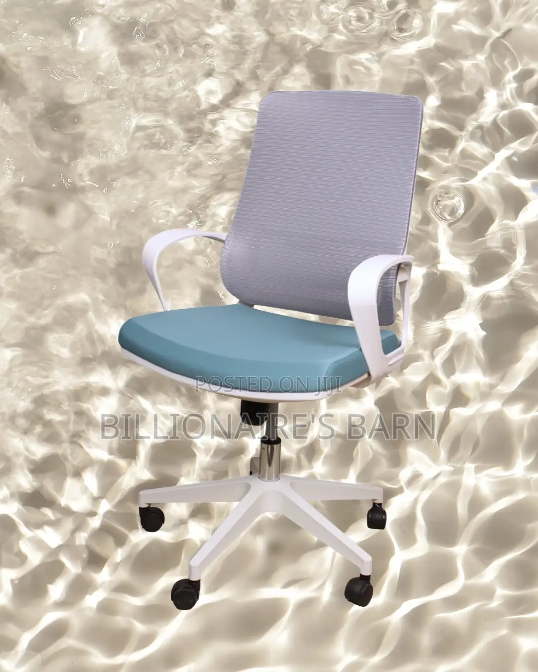 Plush White Ergonomic Mesh Office Chair — Great for Study or Work