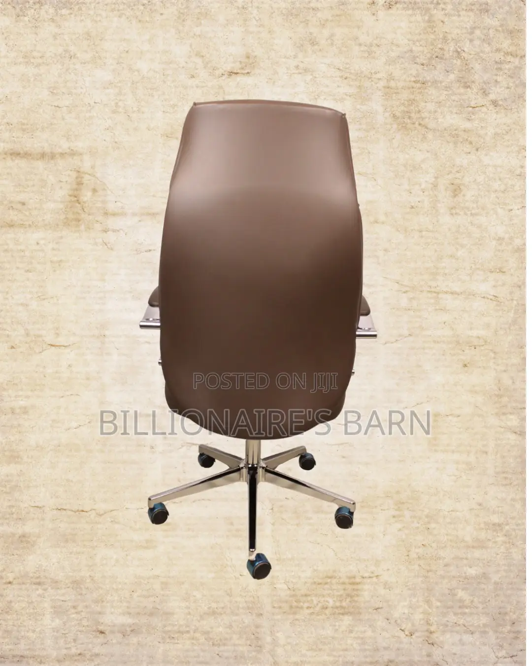 Brown Executive Leather Office Chair | Modern Padded Armrests