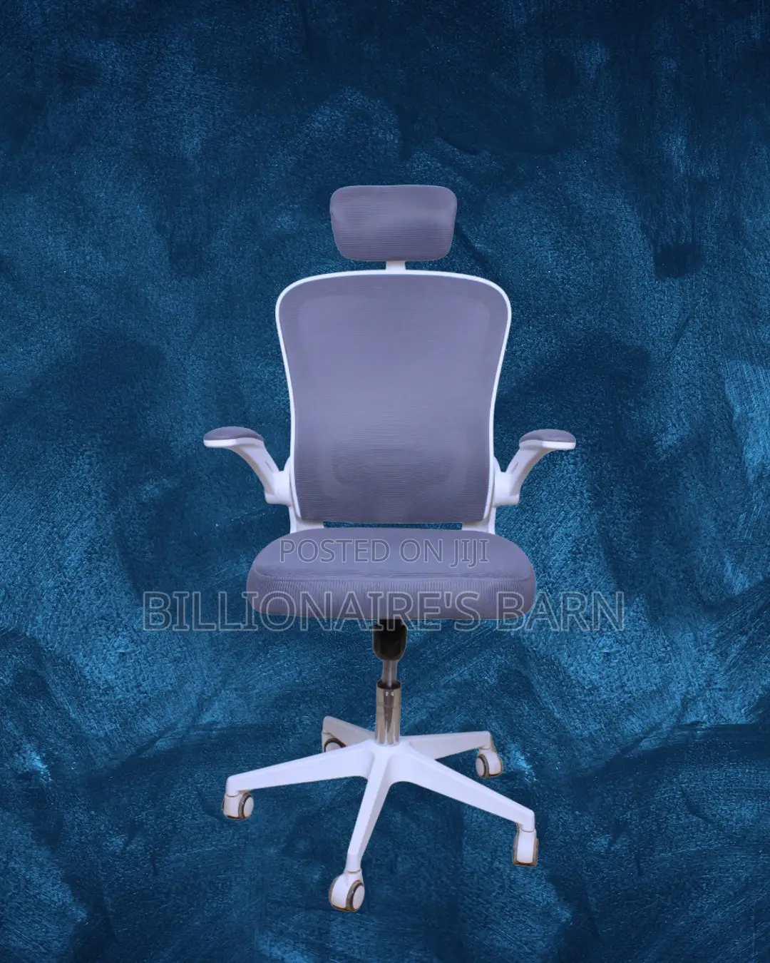 Durable White Ergonomic Office Chair — Strong Stable Base