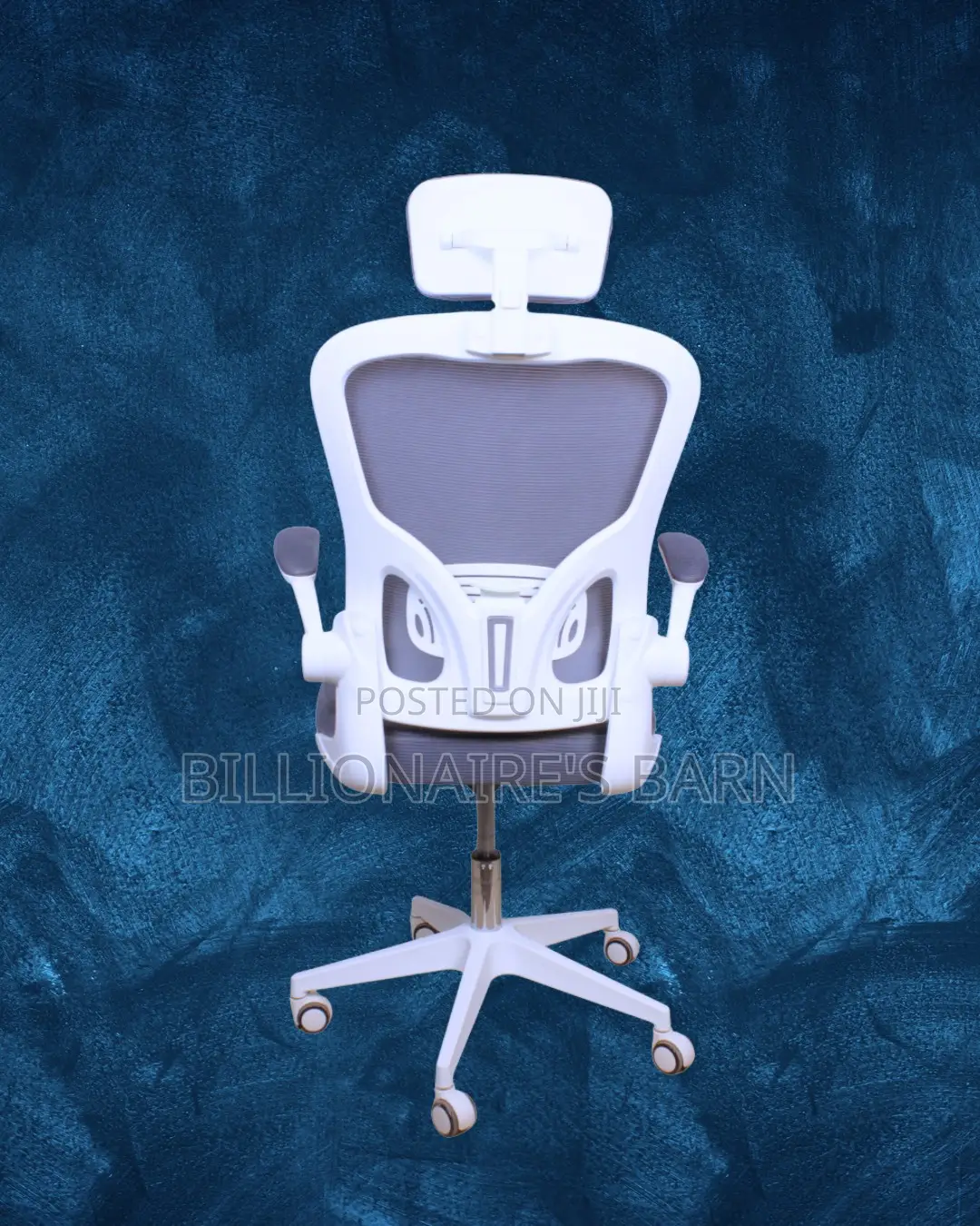 Durable White Ergonomic Office Chair — Strong Stable Base