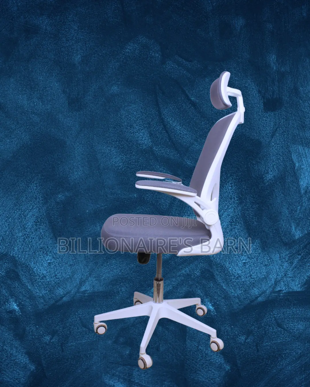 Durable White Ergonomic Office Chair — Strong Stable Base