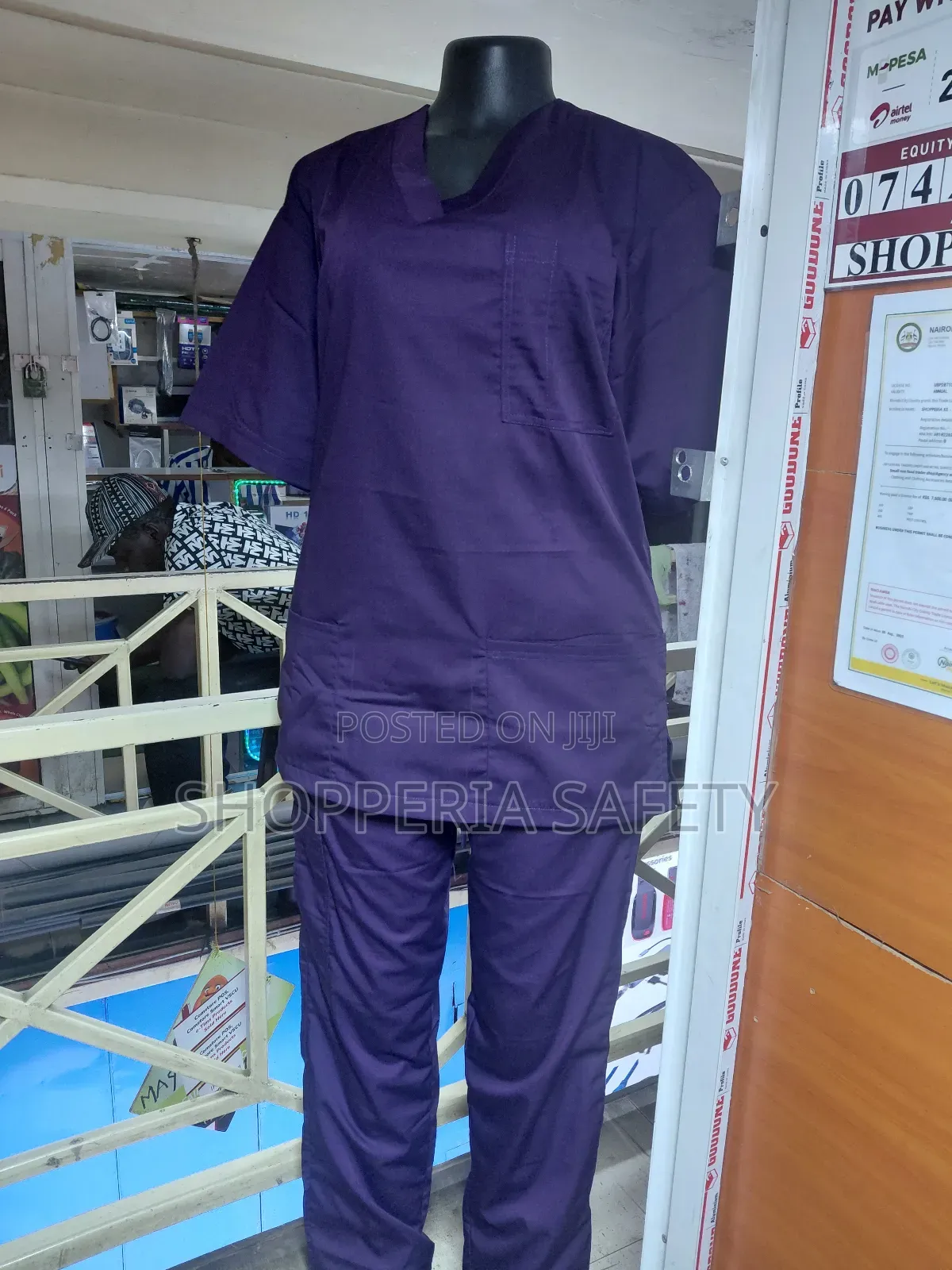Dark Purple Nurses/ Cleaners/ Masseuse Uniform