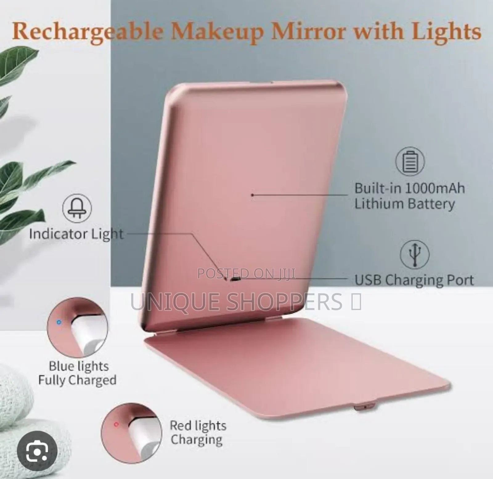 Rechargeable Led Travel Tablet Vanity Mirror